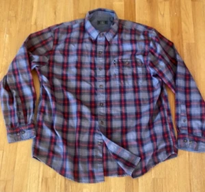 Herren GH Bass & Co. Langarm Flanell Button Down Hemd Gr. XL Rot & Grau - Bild 1 von 6