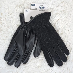 Men's Dockers Touchscreen Heathered Felt Winter Gloves Black Size Large - Picture 1 of 3