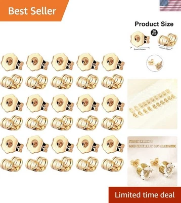 30 piezas de pendientes de oro de 14K - Repuesto de bloqueo seguro para todos los pendientes Foto 1 de 4