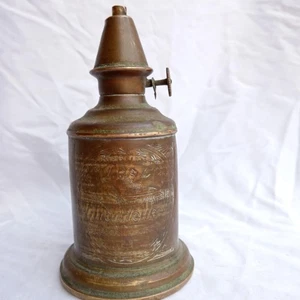 Antigua lámpara de aceite garantizada latón genuino funcional siglo XIX - Imagen 1 de 23