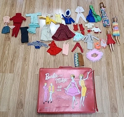 Barbie Midge Doll Case Assorted Clothes 3 Dolls Vintage 1963 - Image 1 of 4