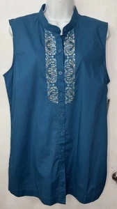 Dana Buchman Signature Top Women’s Size LARGE Exotic Mix Sleeveless beaded NEW - Picture 1 of 9