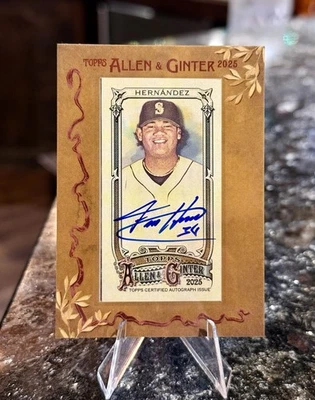 2025 Topps Allen Ginter FELIX HERNANDEZ no cartão MINI AUTO Mariners emoldurado dourado - Imagem 1 de 2