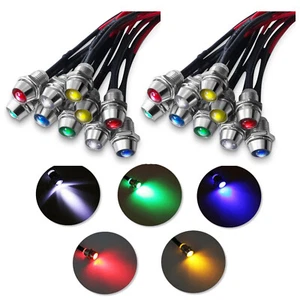 10/20 Car Boat LED Indicator Light 12V 1.8W Pilot Dash Panel Warning Single Lamp - Picture 1 of 11