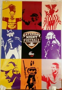 Saturday Night Football ABC TV Promotional Poster NCAA 27"x40" Vibrant Colors - Picture 1 of 13