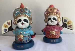 2x Kung Fu Peking Opera Panda Opera Figures Desk Decor Figurine Models Chinese - Picture 1 of 11