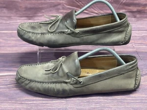 Johnston & Murphy Gray Leather Driving Moccasins Loafers Bow Casual Shoe Size 11 - Picture 1 of 9