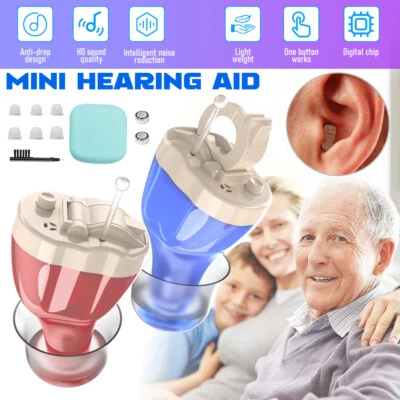 Digital Mini Hearing Aids Invisible In Ear Small Sound Voice Amplifier Enhancer - Image 1 of 4