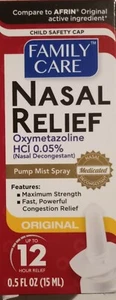 Family Care Nasal Relief Original 12 Hour Pump Mist Spray 10 ct. - Picture 1 of 3