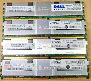 Hynix 16GB (4x 4GB) PC2 5300F 240 Pin DDR2 HYMP151F72CP4N3 Y5 AC C Dell - Afbeelding 1 van 1