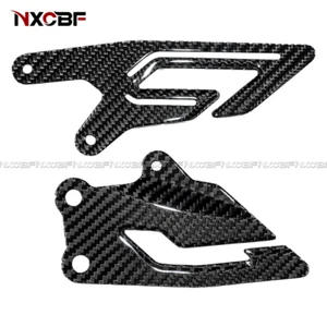 For 2020-2025 Yamaha YZF R1 R1M Carbon Fiber Rearset Foot Peg Plates Heel Guards - Picture 1 of 5
