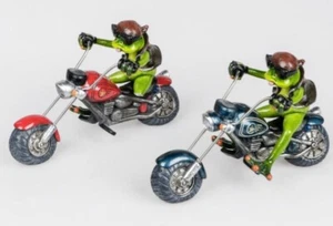 772053 Frosch auf Motorrad Copper Rot 22cm aus Kunststein gefertigt Stückpreis - Imagen 1 de 1