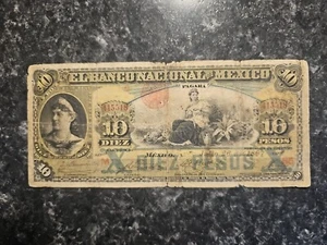 1897 Mexico 10 Pesos ( Julio 26 1897 ) Circulated Banknote - Picture 1 of 3