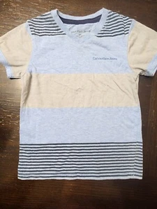 Calvin Klein Jeans Boy's Classic CK Logo Crew Neck T-Shirt Short Sleeve Blue 2T - Picture 1 of 3