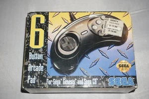 6 Button Arcade Pad Controller (Sega Genesis CD) Complete CIB Official OEM - Picture 1 of 3