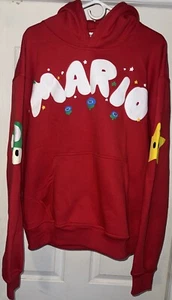 Super Mario Bros. Red Hoodie Sweatshirt Mens Size Large - Picture 1 of 5