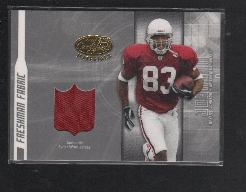 BRYANT JOHNSON 2003 LEAF CERTIFIED FRESHMAN FABRIC ROOKIE JERSEY #FF-168 /1250 - Image 1 of 1