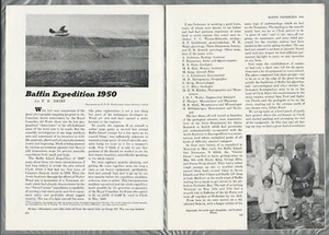 1950 BAFFIN ISLAND EXPEDITION, Canadian magazine article, natives etc - Picture 1 of 7