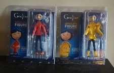 NECA CORALINE ARTICULATED 7" FIGURES RAINCOAT &  STRIPED SHIRT SET CASE FRESH!