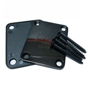 For Fender Strat Tele Electric Guitar Neck Plate Black Engraved FD Guitar Parts - Picture 1 of 5