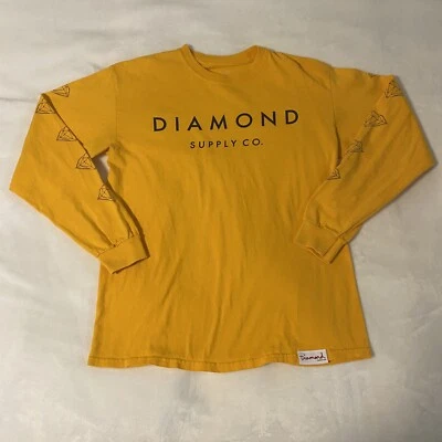 Camiseta de hombre Diamond Supply Company manga larga dorada amarilla talla mediana Foto 1 de 4