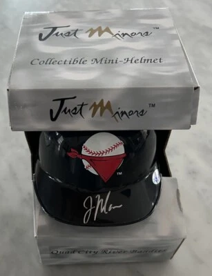 JOE MAUER AUTO AUTOGRAPH SIGNED MINI HELMET QUAD CITY RIVER BANDITS TWINS JSA - Image 1 of 3
