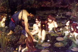 John Waterhouse - Hylas y las ninfas - Póster cartel artístico impresión - 91,5x61 cm - Imagen 1 de 7