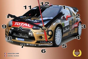 WALL CLOCK, LOEB, CITROEN DS3 WRC-02 M, 11,8x 7,8 inches - Picture 1 of 1