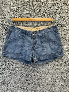 Rich & Skinny Cutoff Shorts Women 30 Blue Denim Jeans Button Fly Made in USA - Picture 1 of 7