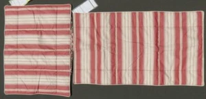 NEW POTTERY BARN Red Stripe Floral Reversible Quilted Pillow Shams - KING ONLY! - Picture 1 of 2