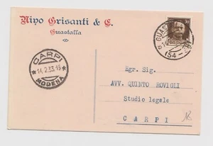 CARTOLINA COMMERCIALE NINO GRISANTI & C. GUASTALLA VIAGGIATA 1933 - Bild 1 von 2