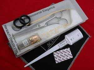 Warranty_ 5.5" Hairdressing Hair Scissors with Hair Thinning Comb/1 Blade/oil - Picture 1 of 12
