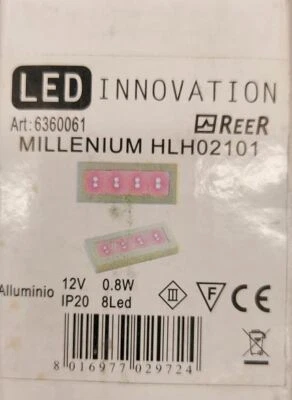 SEGNAPASSI LED 12 VOLT IP20 8 LED 120X50X19 mm KIT OFFERTA PROMOZIONALE 19 PZ - Immagine 1 di 2