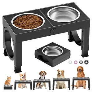 Hundefutterstation höhenverstellbar Edelstahl 2 Schalen, bruchsicher, rutschfest - Bild 1 von 11
