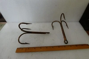 2 MUSTAD 3551 BR GIANT XL CLASSIC TREBLE HOOK SZ 16/0 BRIDGE GAFF SNAG BIG HOOK - Picture 1 of 6