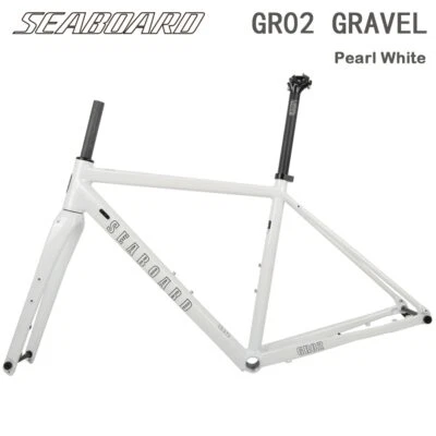 Cuadro de bicicleta de carretera con freno de disco GRAVEL blanco perla horquilla de carbono marco de aleación Foto 1 de 4