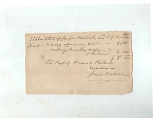 New Hampshire 1831 receipt estate of Joseph Philbrick, signed by James Wallace - Picture 1 of 5