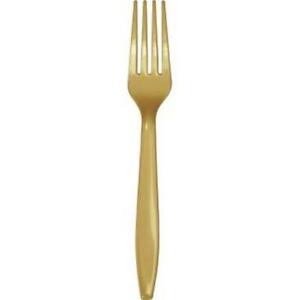 Gold Heavy Duty Plastic Forks 24 Per Pack Tableware Decorations Party Supplies