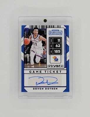 Devon Dotson Numbered #/99 RC Auto NBA Contenders Draft Picks Game Ticket Rookie - Image 1 of 3
