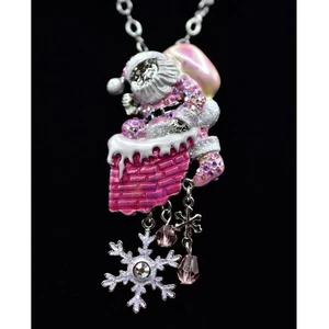 Kirks Folly Vintage Navidad Collar Broche Colgante Papá Noel Firmado BinI - Imagen 1 de 12