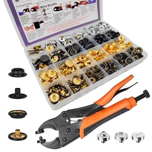 100 Sets Snap ButtonsHeavy Duty Snap Fasteners Kit 15mm Metal Snaps Canvas Sn... - Picture 1 of 6