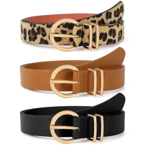 3 Pack Women's Leather Belts for Jeans Dresses Ladies Waist Belt with Fashion... - Picture 1 of 4