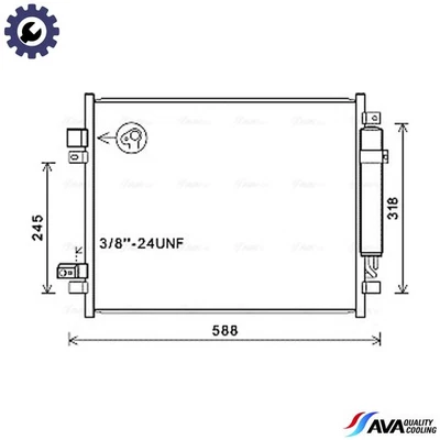CONDENSER AIR CONDITIONING DN5428D FOR NISSAN HR12DR/HR12DDR 1.2L 3cyl 1.5L - Image 1 of 4