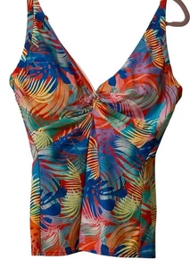 Sunsets Underwire Tankini Swim Top Sz US 36D Tropical Floral supportive bra - Picture 1 of 6