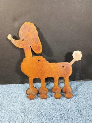 Caniche Perro Soporte para Correa Pared Llavero 4 Ganchos para Patas 7.5" Metal Rústico Foto 1 de 4