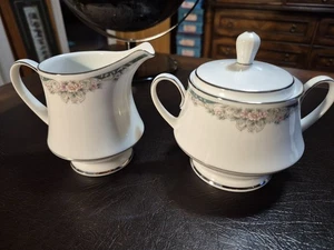 Noritake Enhancement 4035 Creamer & Sugar with Lid EX Condition - Picture 1 of 3