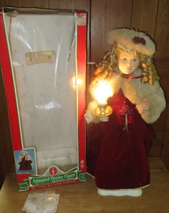 1995 Telco Motionette 24" ragazza bionda vittoriana con lampada candela animata illuminata - Foto 1 di 13