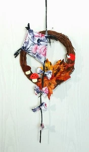 Herbstkranz Türkranz Drachen  Herbst Deko Türschild Kranz Wandkranz handmade - Bild 1 von 3