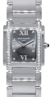 Patek Philippe Twenty~4 Steel & Diamond Gray Dial Ladies Watch 24 4910/10A - Image 1 of 4