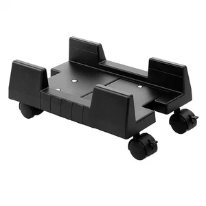 Black Mobile Desktop Computer Floor Stand Rolling Wheels Adjustable Width PC SET - Afbeelding 1 van 11